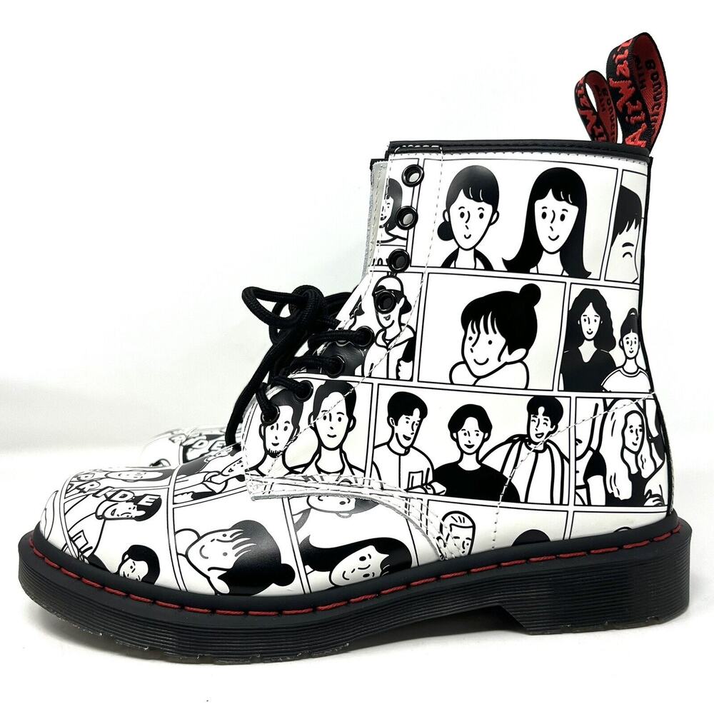 Doc DR. MARTENS 1460 For Pride Fuyuki Kanai Leather Boot Sz Mens 9 / Womens 10 - Picture 9 of 16